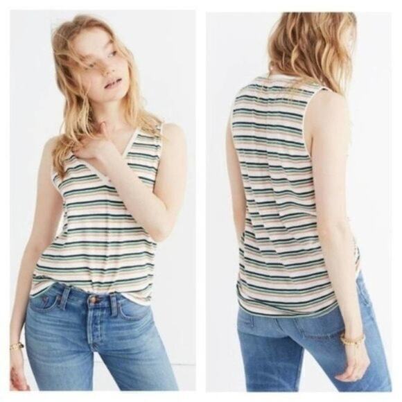 Madewell Whisper Cotton V-Neck Tank Size Extra Extra Small - Picture 2 of 4